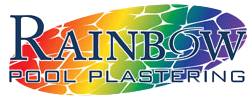 logo Logo for "rainbow pool plastering" featuring a multicolored rainbow design.
